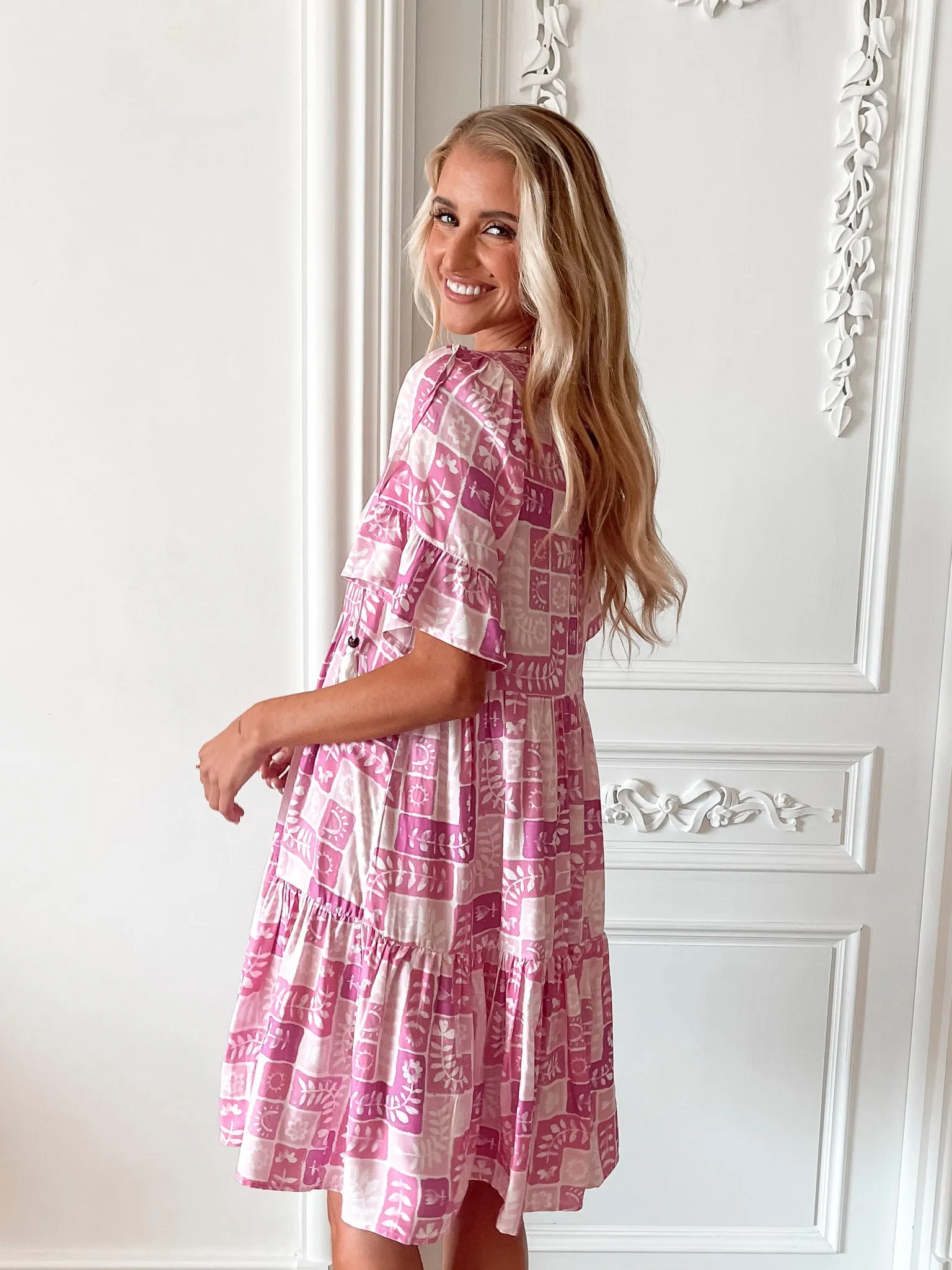 Aelira Dress - Purple Print
