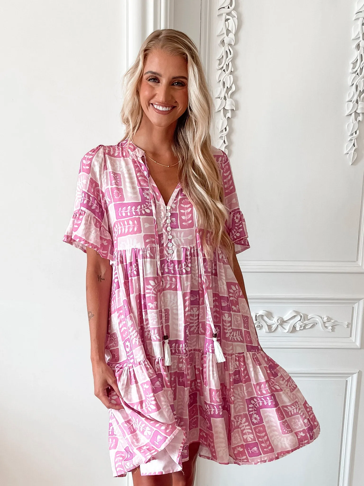 Aelira Dress - Purple Print
