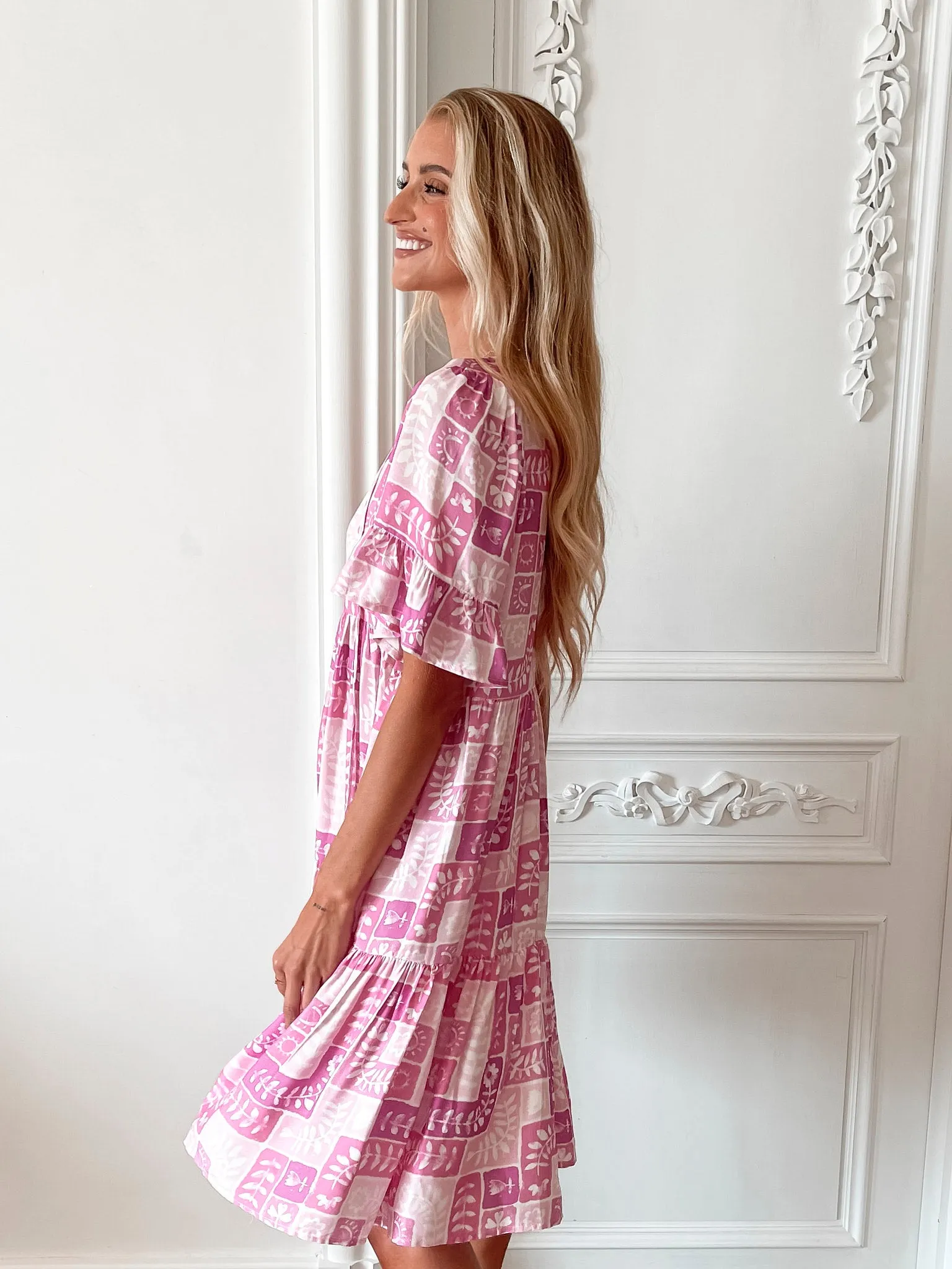 Aelira Dress - Purple Print