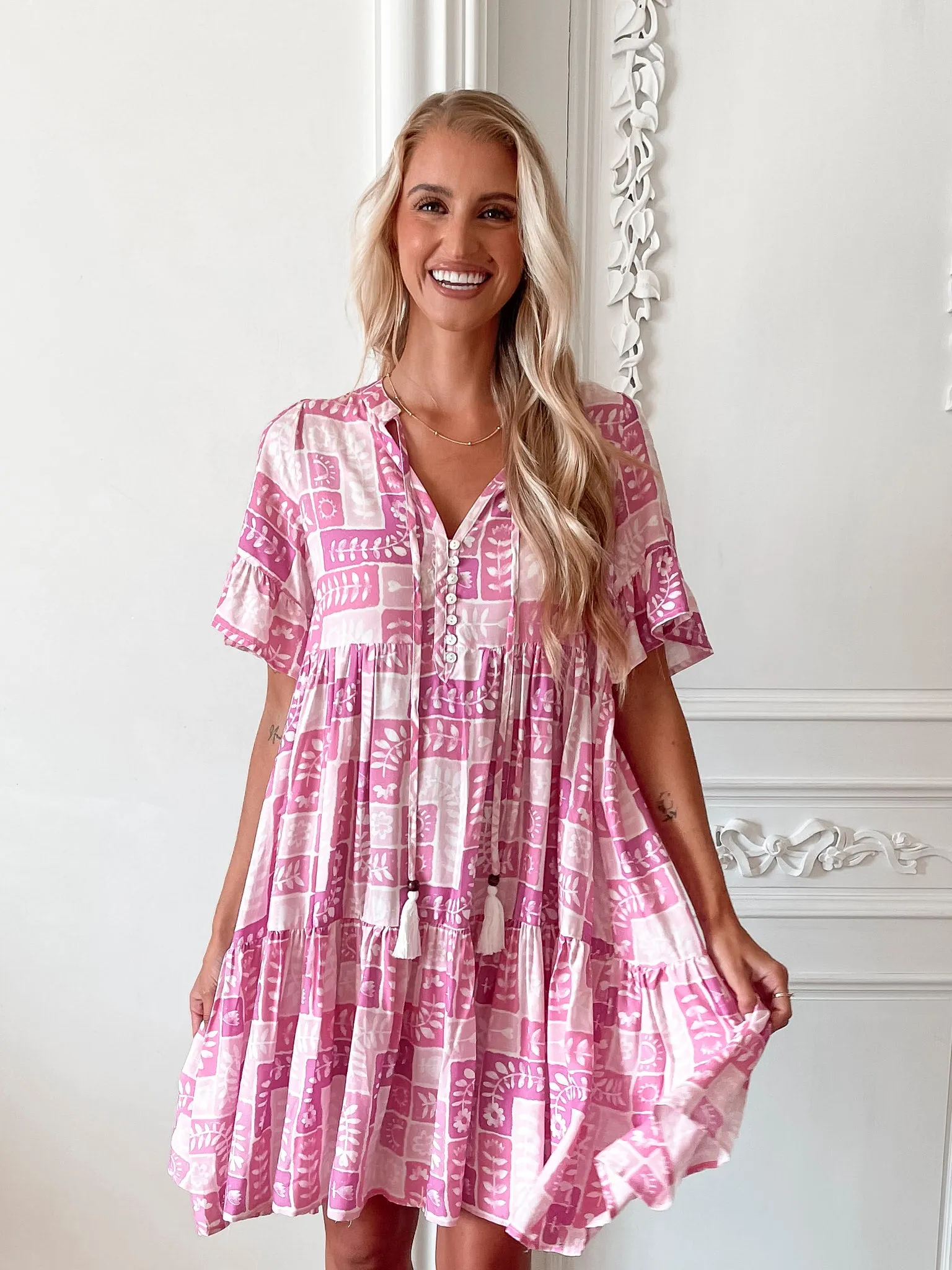 Aelira Dress - Purple Print