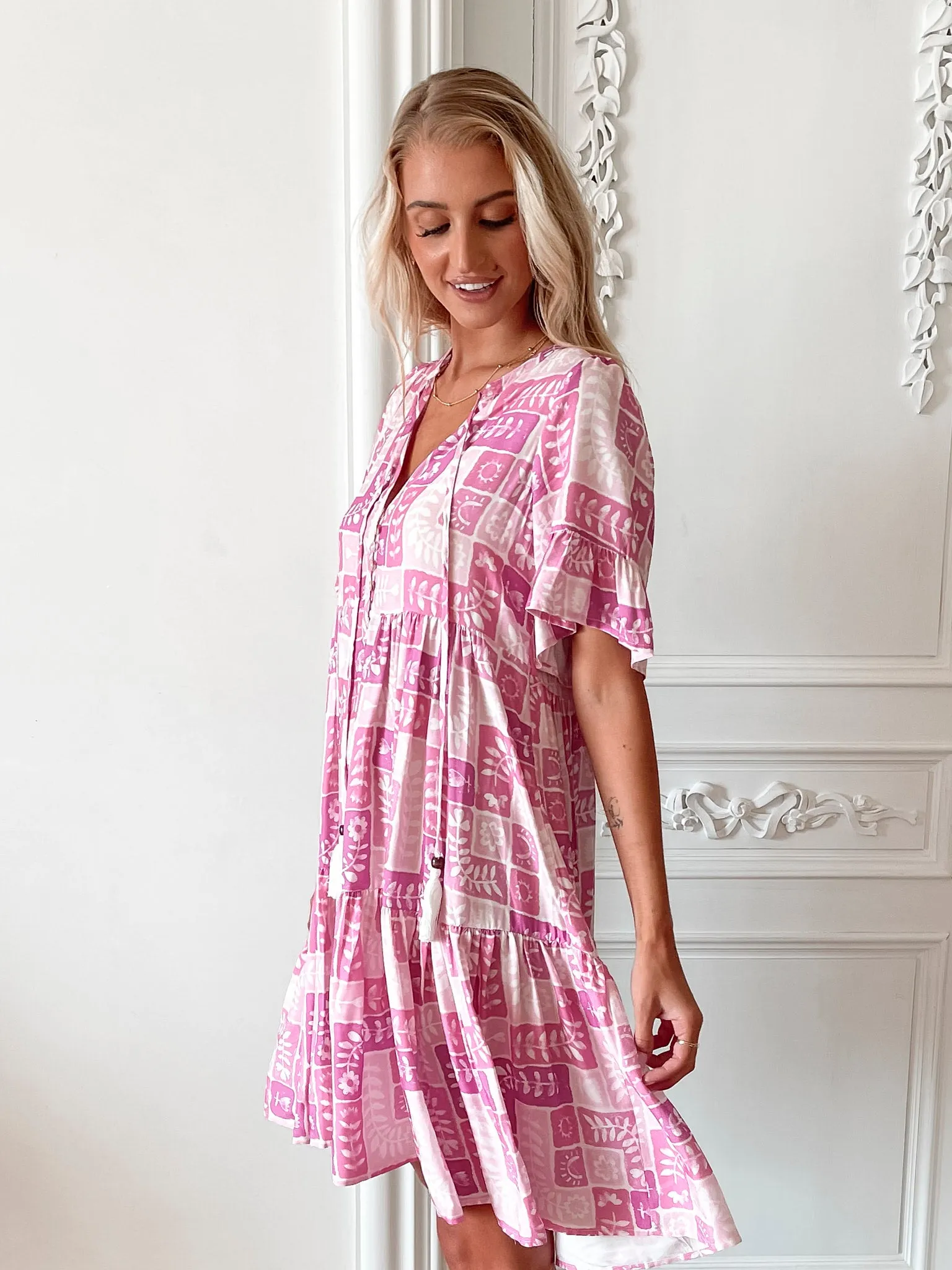 Aelira Dress - Purple Print