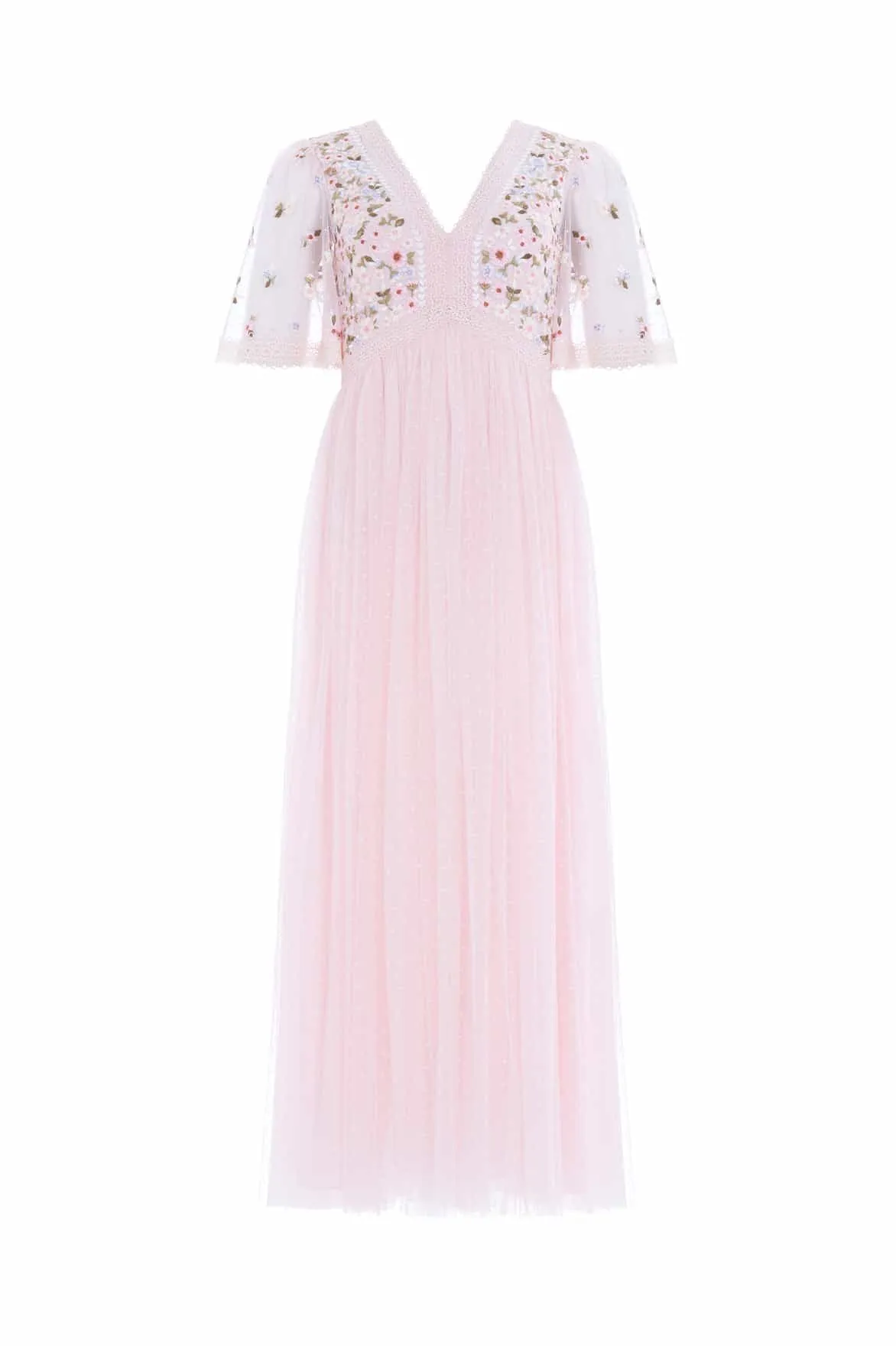 Affordable Luxury Garland Ribbon Bodice Ankle Gown NEEDLE THREAD  Limited Availability!