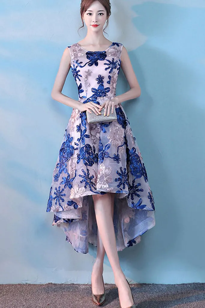 Affordable Luxury SLEEVELESS EMBROIDERED HIGH LOW FORMAL DRESS  Going Fast!