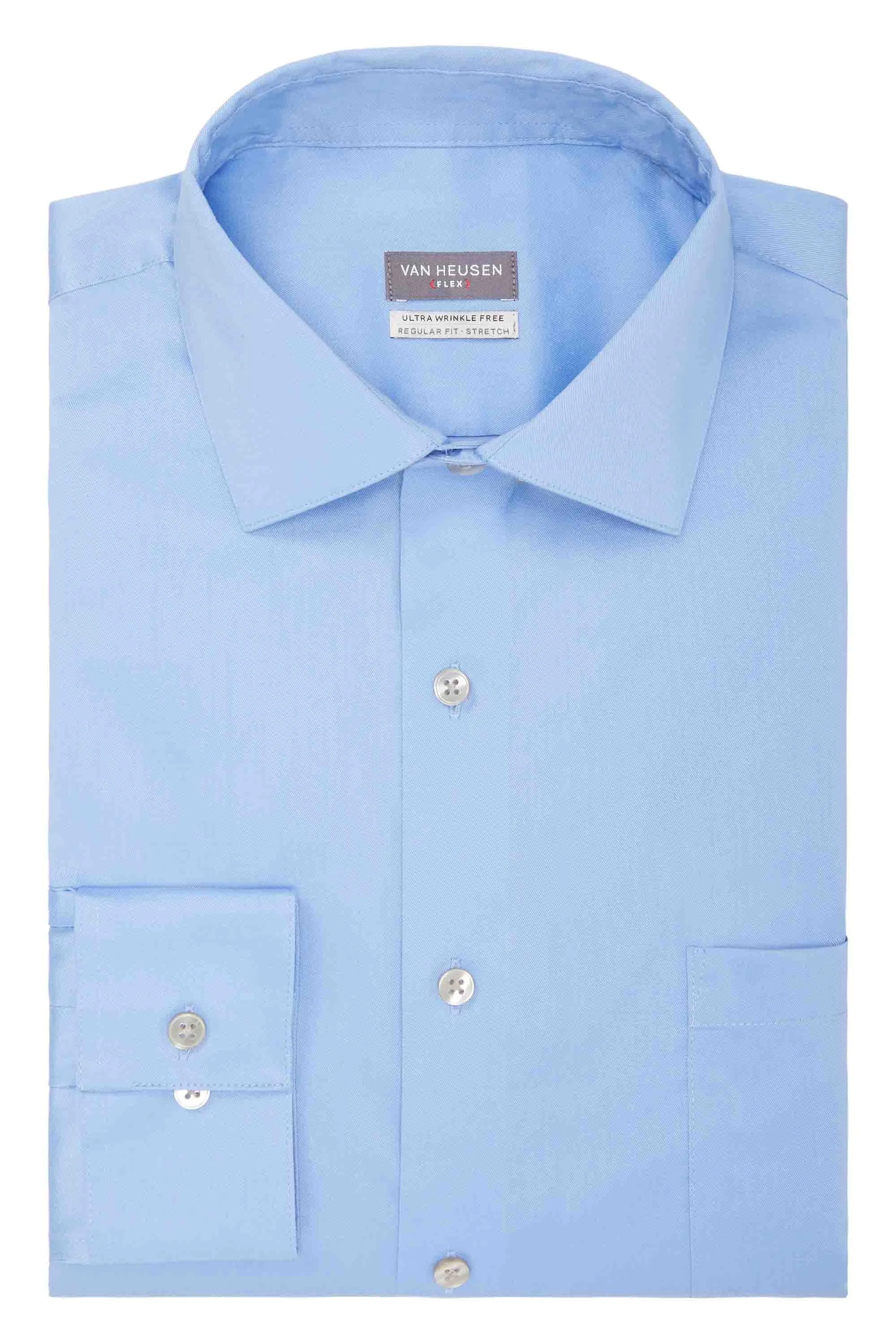Affordable Luxury Van Heusen Regular Fit Ultra Wrinkle Free Stretch FLEX Solid  Limited Stock!