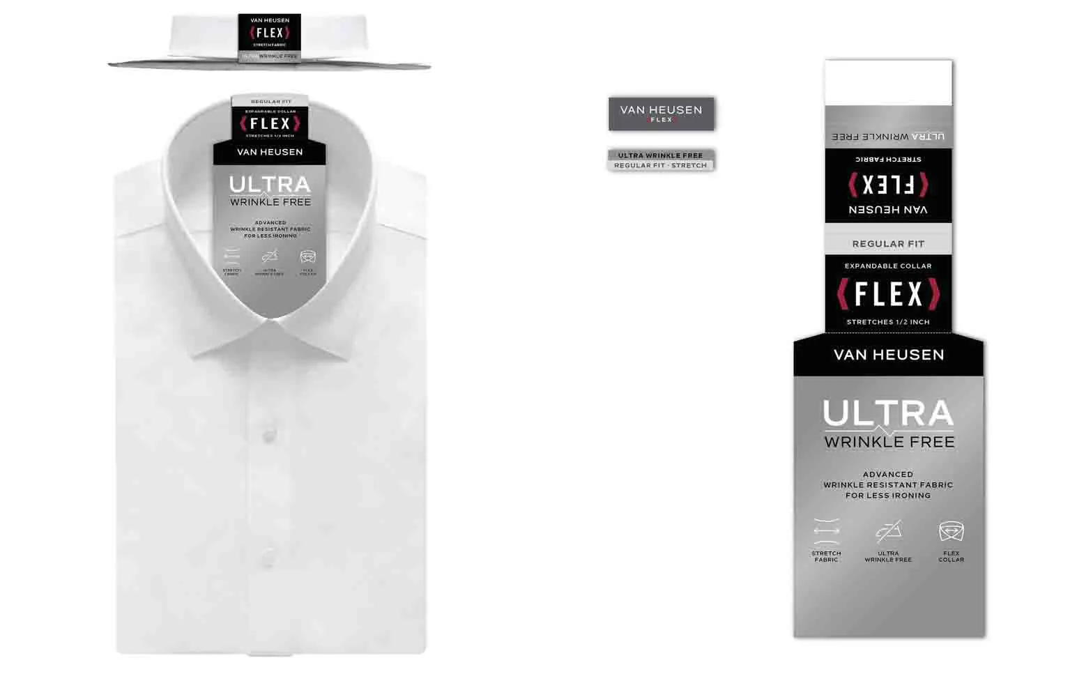 Affordable Luxury Van Heusen Regular Fit Ultra Wrinkle Free Stretch FLEX Solid  Limited Stock!