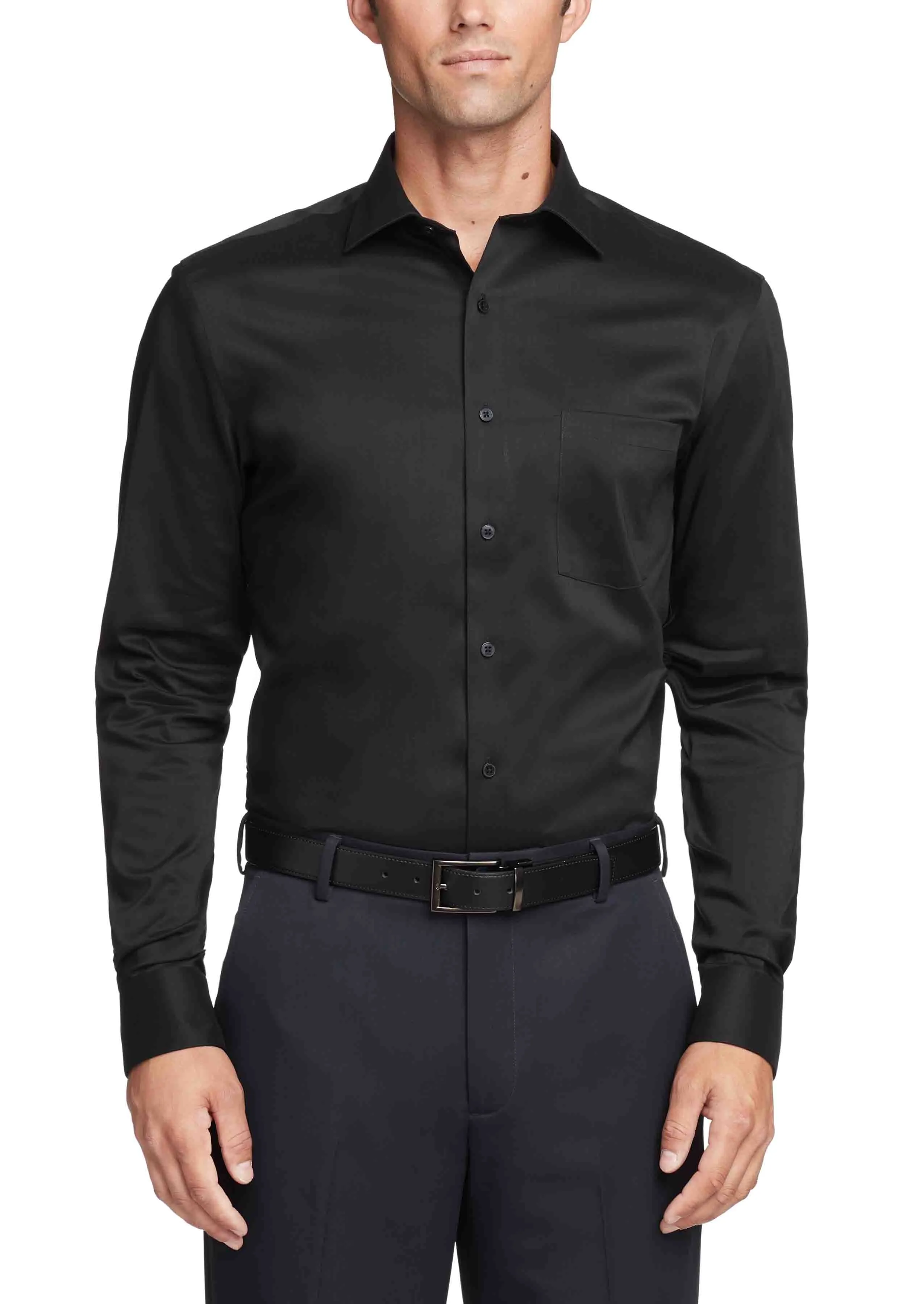 Affordable Luxury Van Heusen Regular Fit Ultra Wrinkle Free Stretch FLEX Solid  Limited Stock!