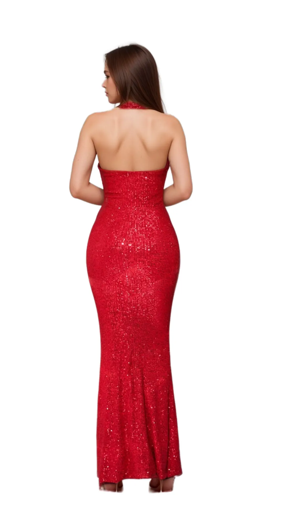 alisa Halter Sequin Embellished Gown in red Gloria Lanvin