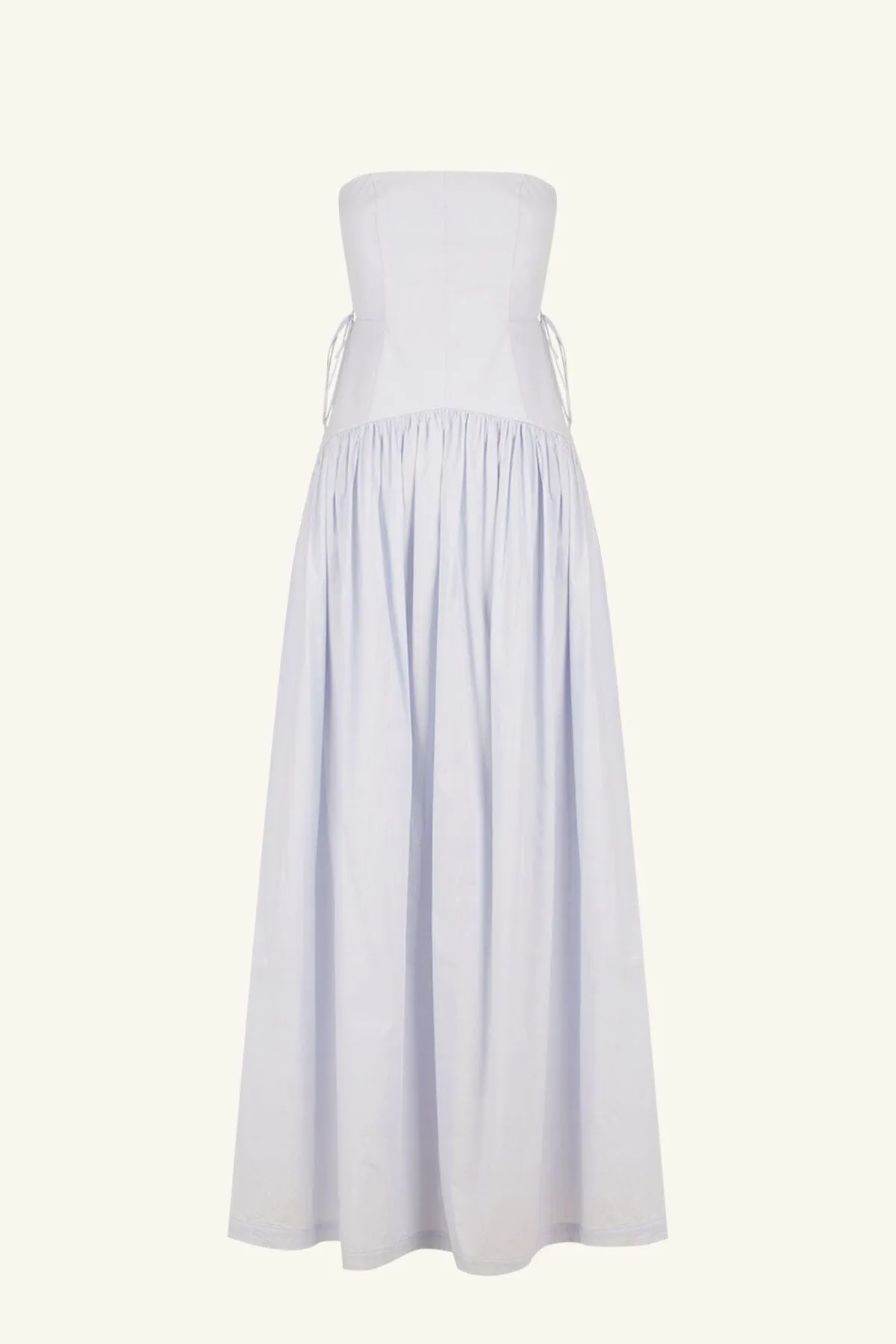 Amada Lace Up Strapless Maxi  - Ice Blue
