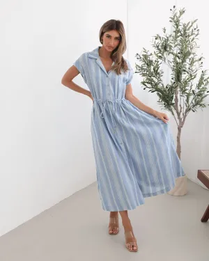 Amalfi Dress - Blue Stripe