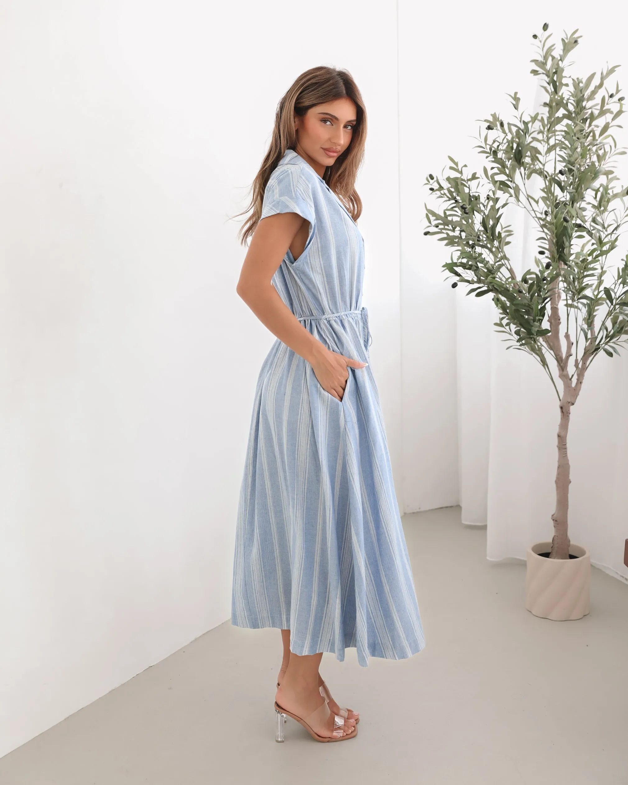 Amalfi Dress - Blue Stripe