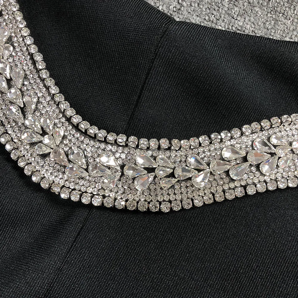 Amber-embellished Bandage Gown in Black Gloria Lanvin