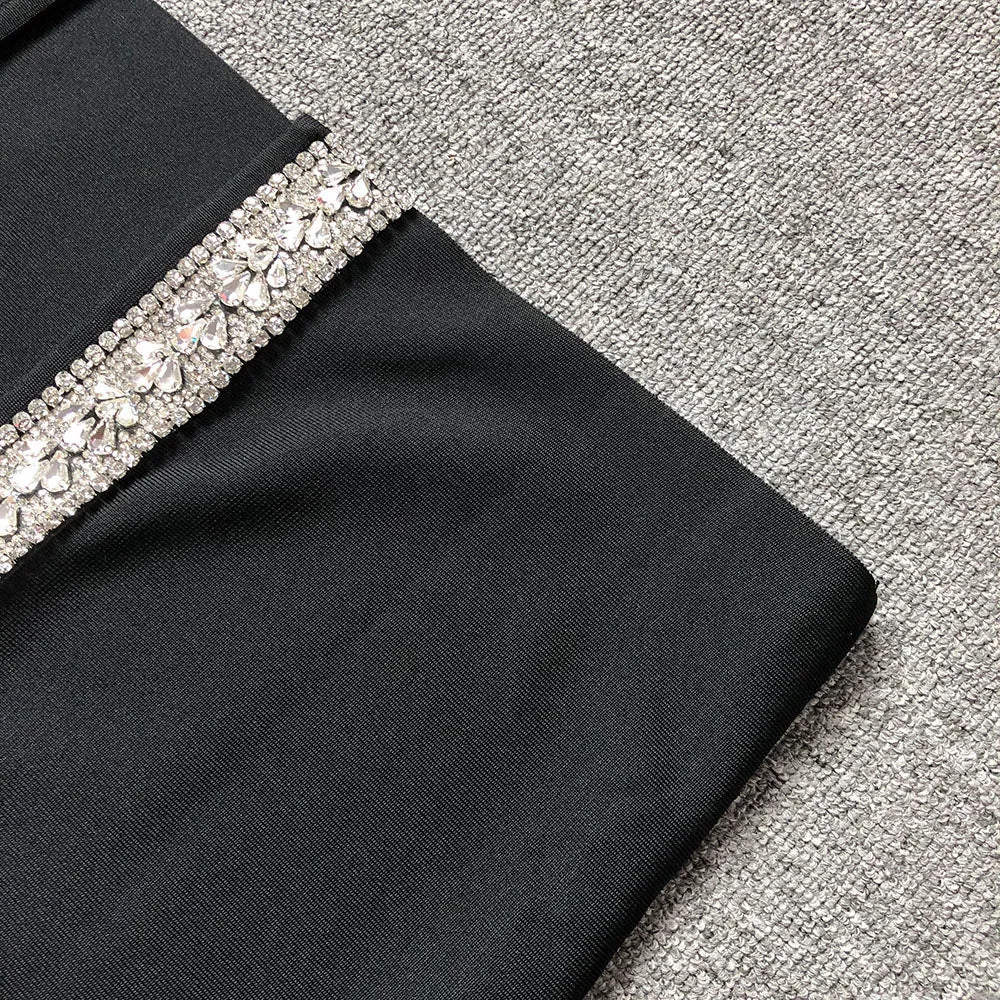 Amber-embellished Bandage Gown in Black Gloria Lanvin