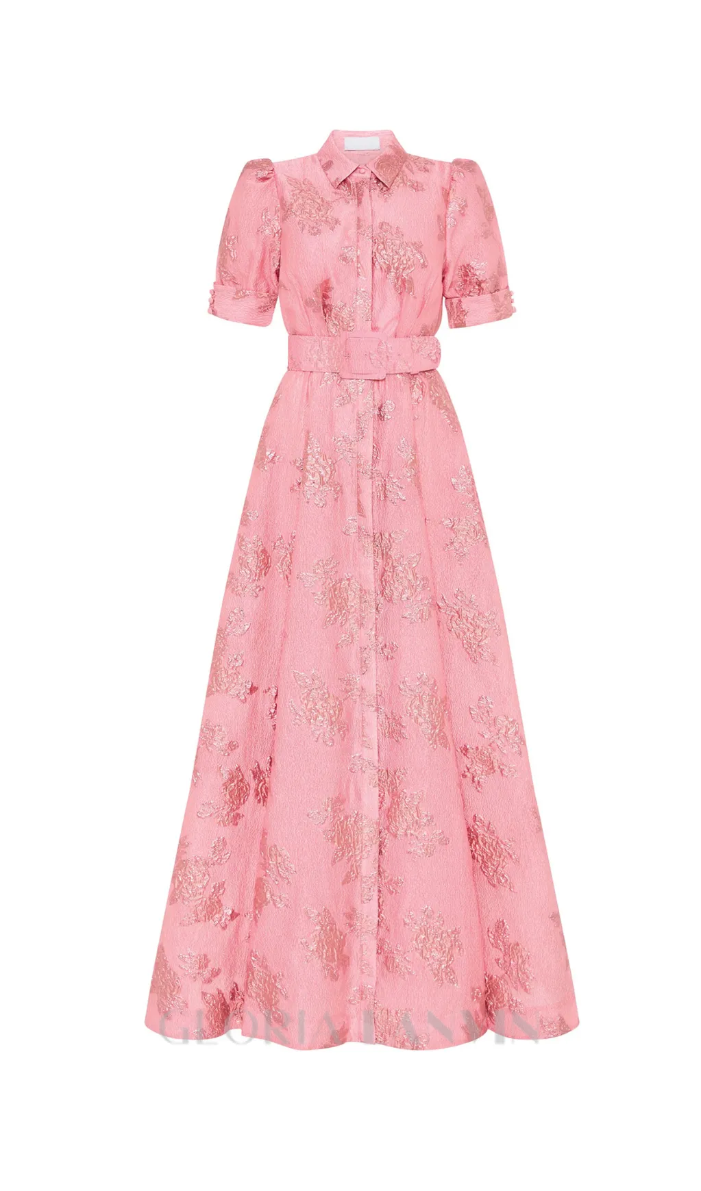 Annette floral embellished Button Gown in pink Gloria Lanvin