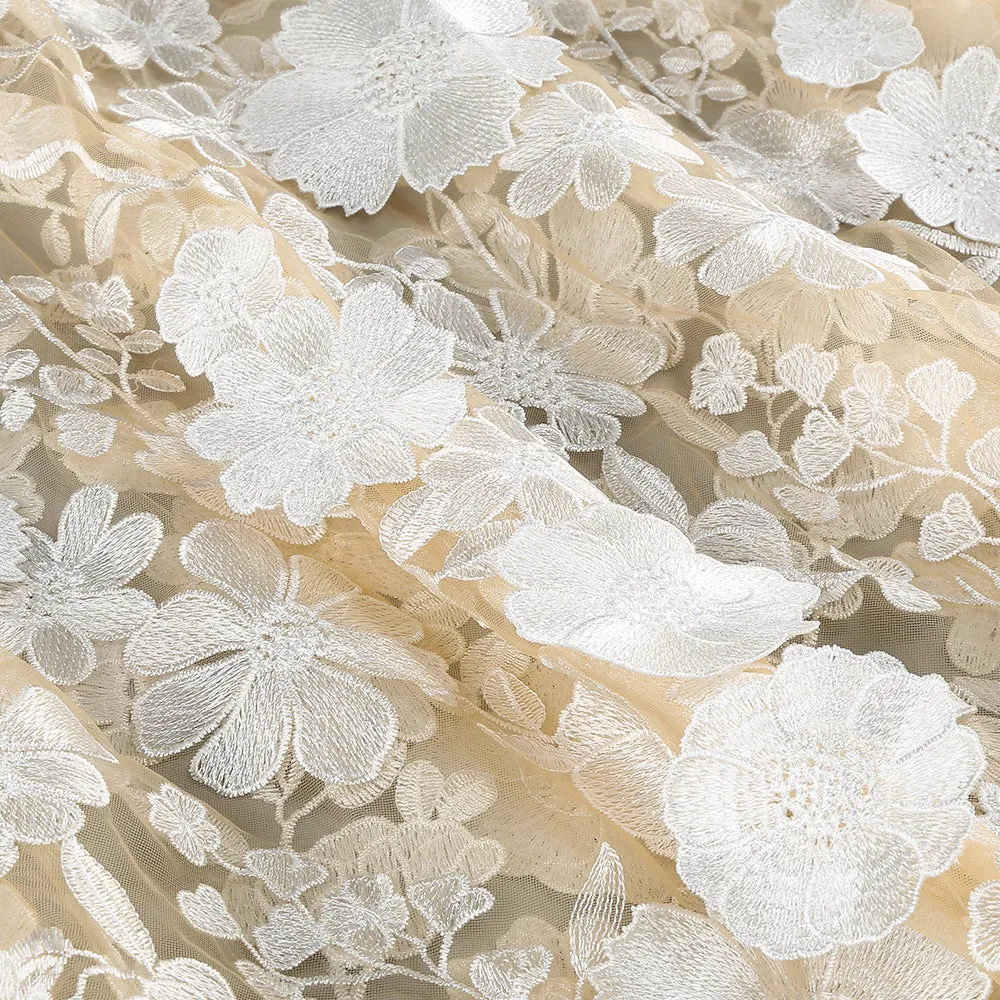 APPHIA FLORAL EMBROIDERED SLEEVELESS TULLE MAXI DRESS Gloria Lanvin