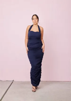 Ariel Halter Dress - Navy