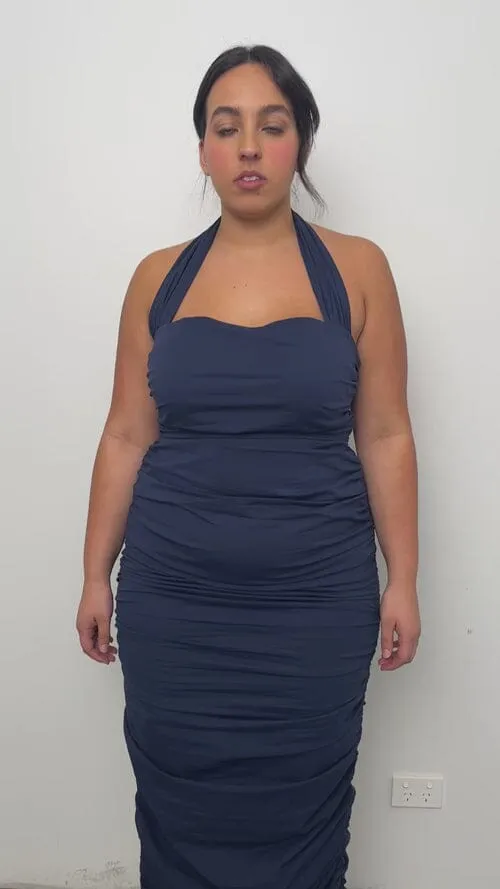 Ariel Halter Dress - Navy
