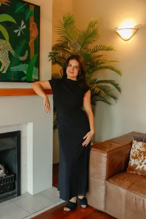 Asymmetric Draped Midi Dress