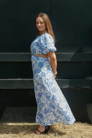 Athena Maxi Dress - Blue Floral