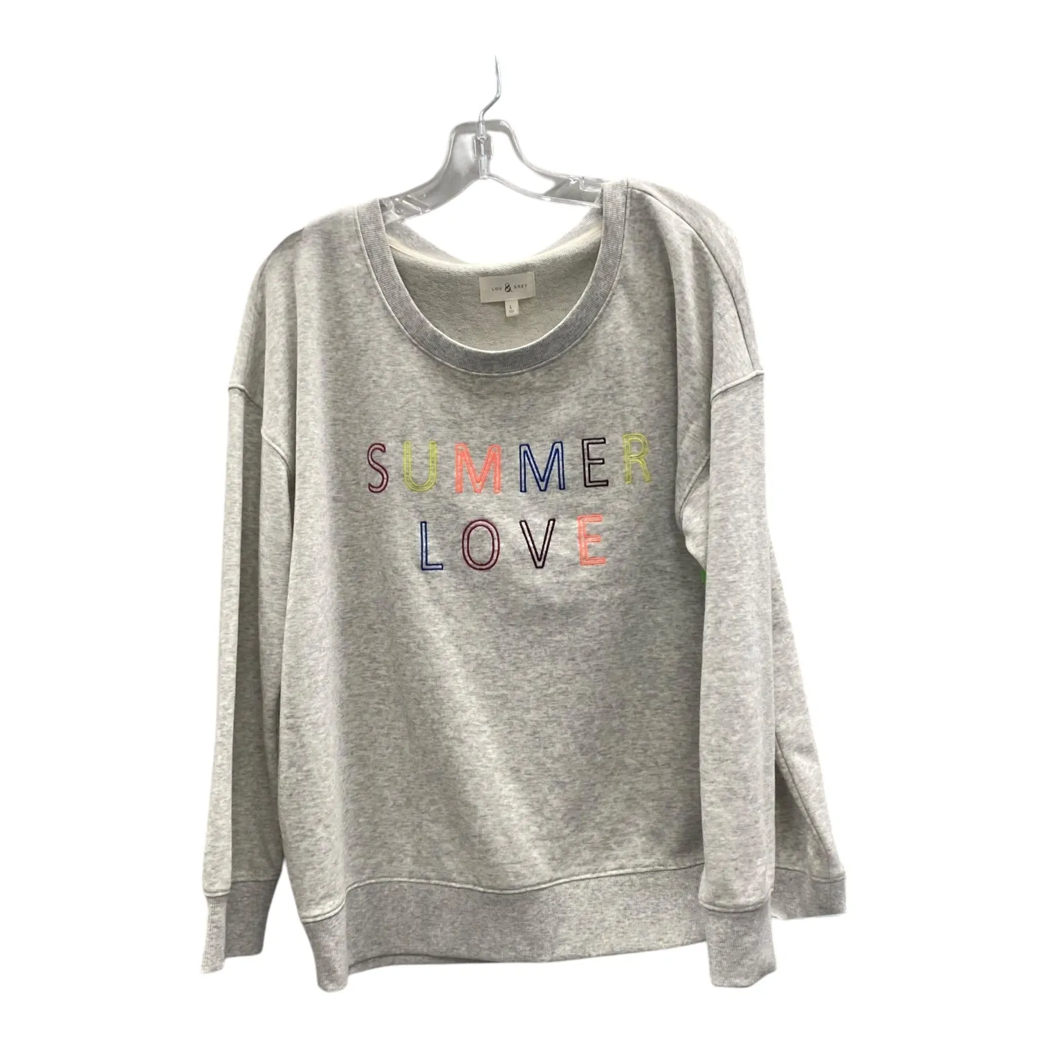 Athletic Sweatshirt Collar By Lou And Grey In Grey, Size:L