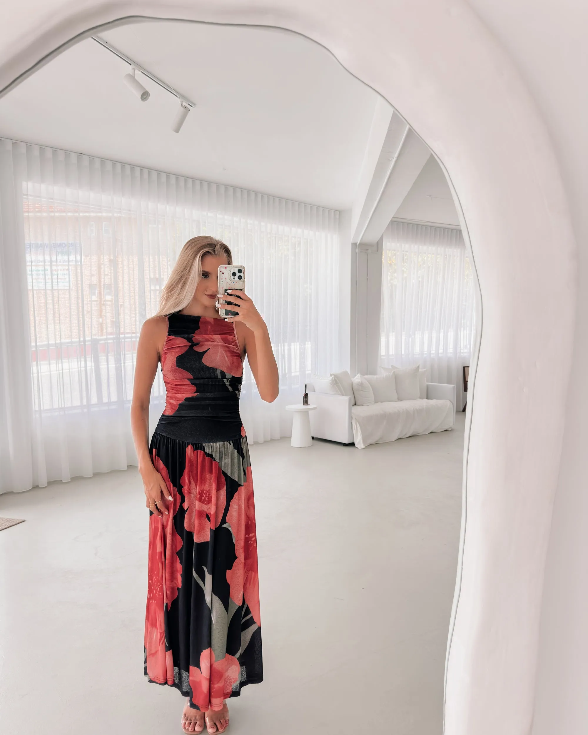 Balayage Dress - Black Floral