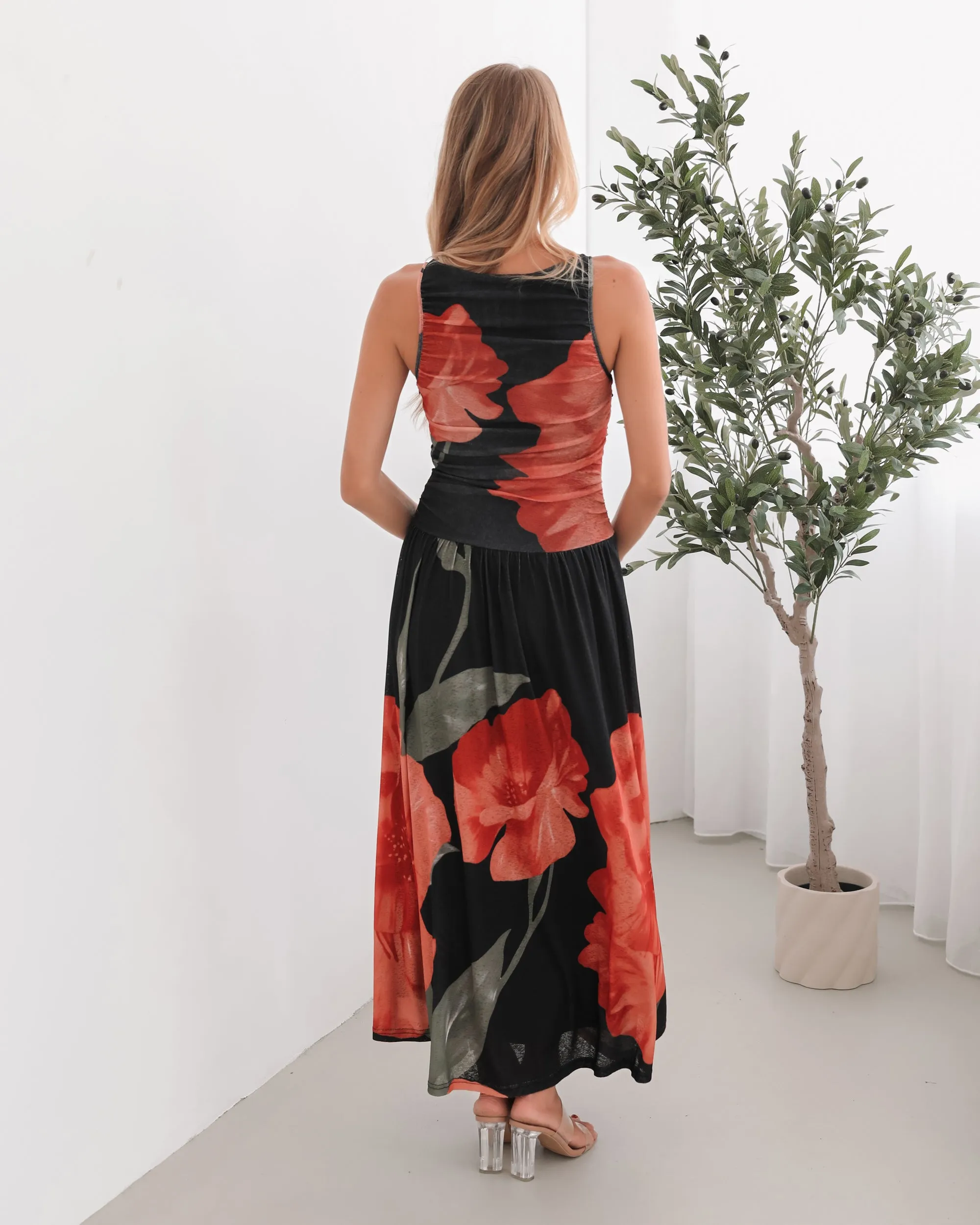 Balayage Dress - Black Floral