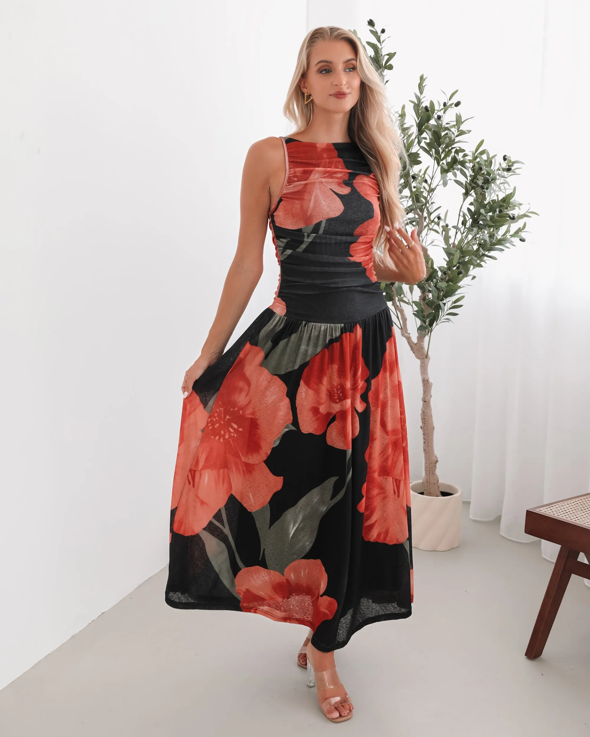 Balayage Dress - Black Floral