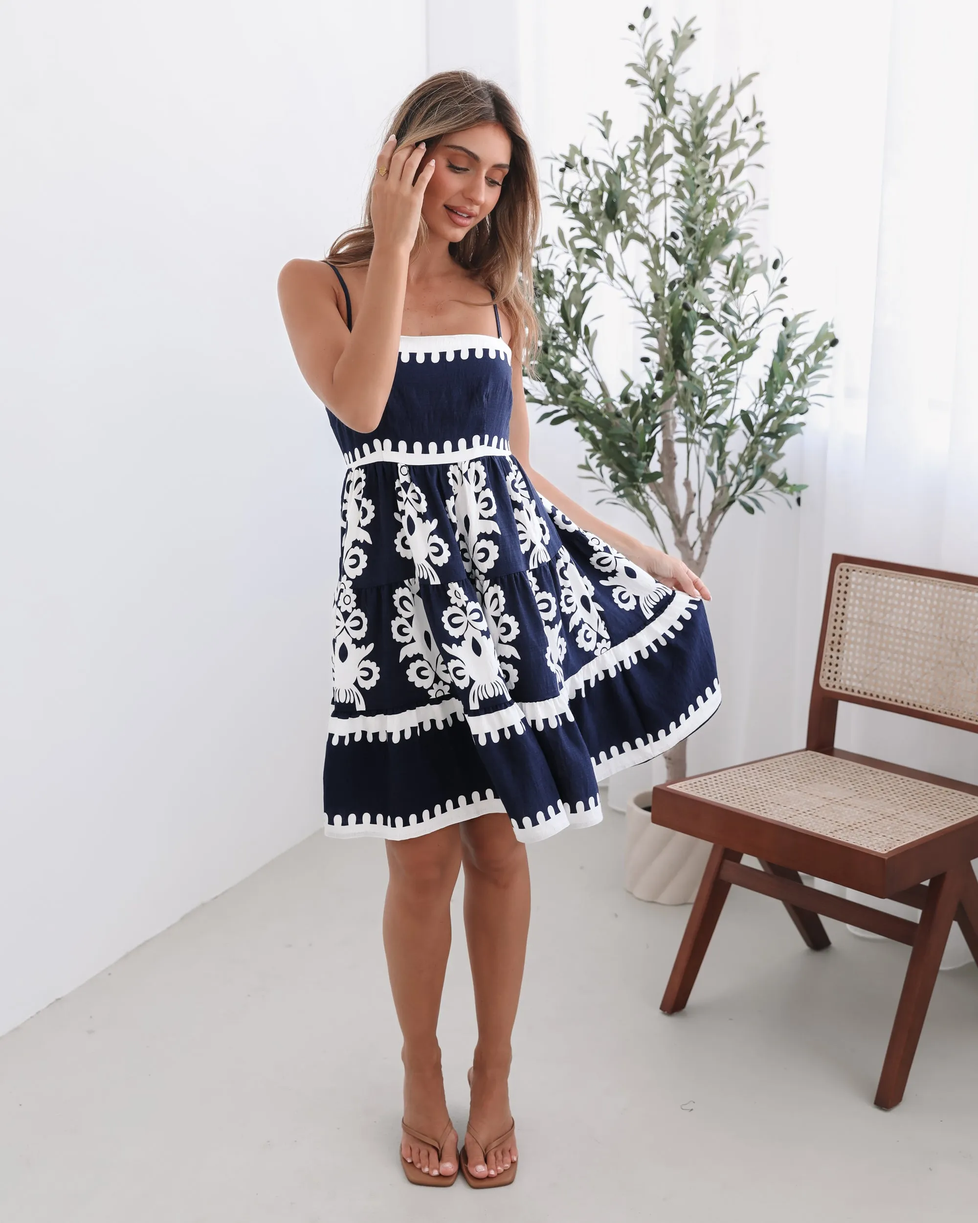 Bellezza Dress - White Print