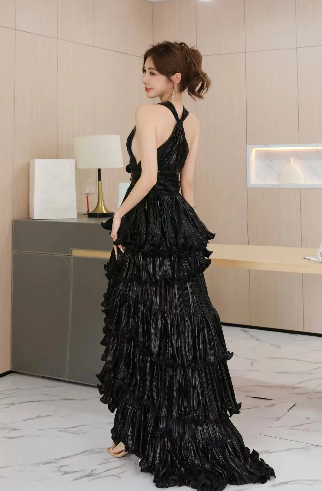 Best-Selling Elegant Evening Formal V-neck Sleeveless Dress  Going Fast!