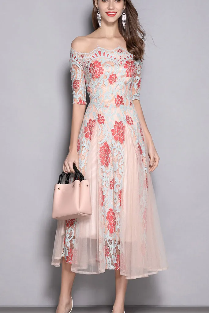 Best-Selling OFF SHOULDER CONTRAST FORMAL DRESS  Going Fast!