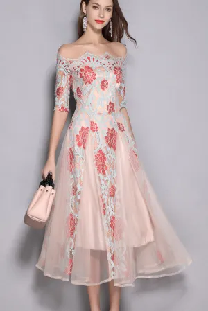Best-Selling OFF SHOULDER CONTRAST FORMAL DRESS  Going Fast!