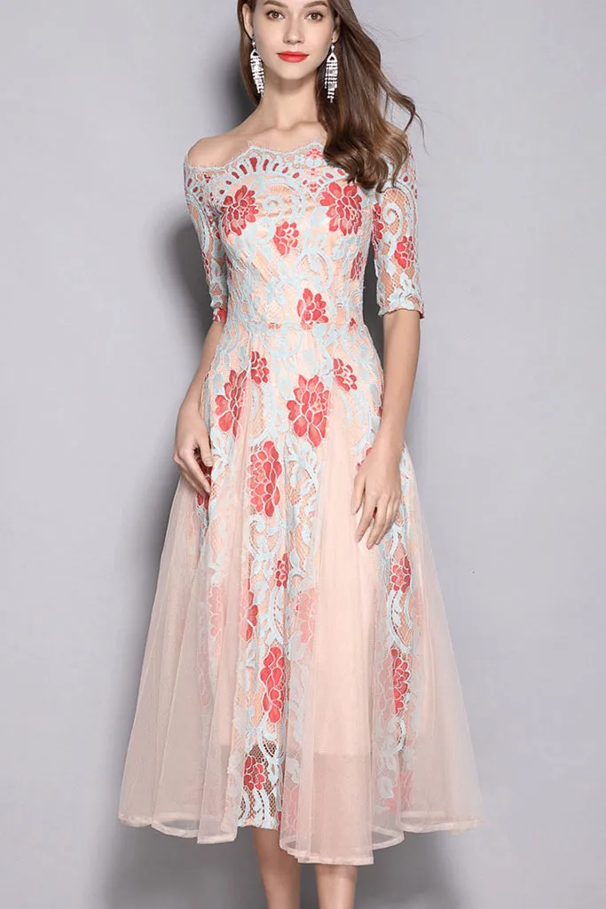 Best-Selling OFF SHOULDER CONTRAST FORMAL DRESS  Going Fast!