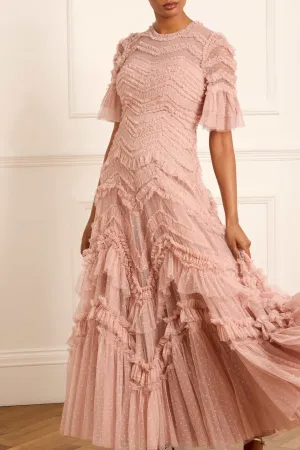 BestSelling Elia Short Sleeve Gown NEEDLE THREAD  Limited Stock!