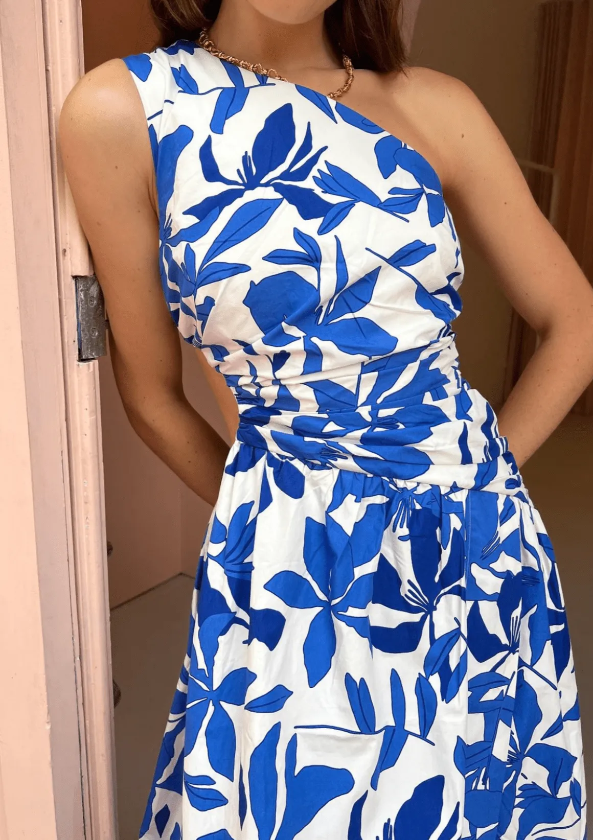 Bleue Asymmetrical Cut Out Maxi Dress