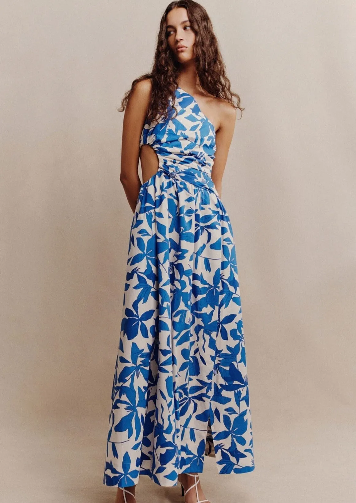 Bleue Asymmetrical Cut Out Maxi Dress