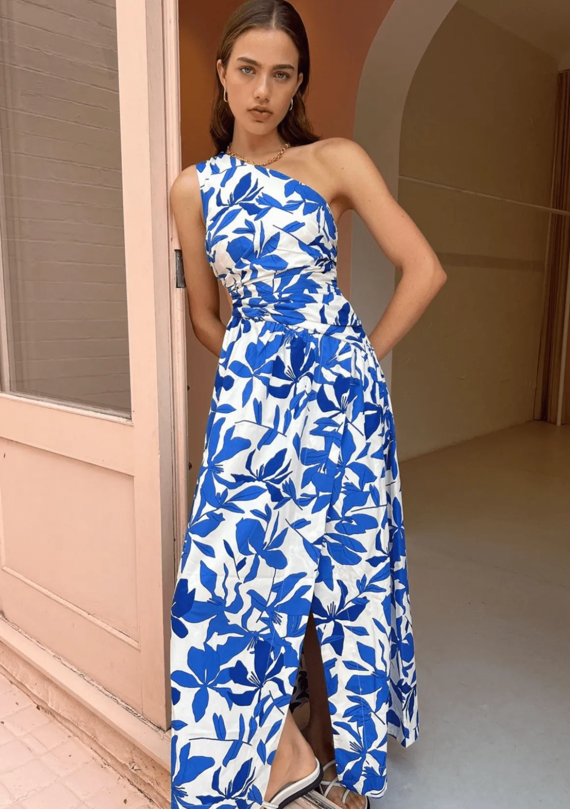 Bleue Asymmetrical Cut Out Maxi Dress
