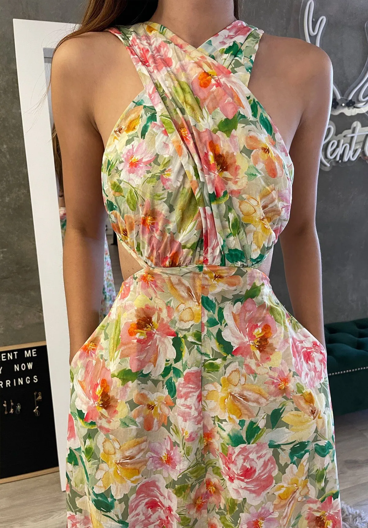Bonnie Cross-Back Dress - Garden