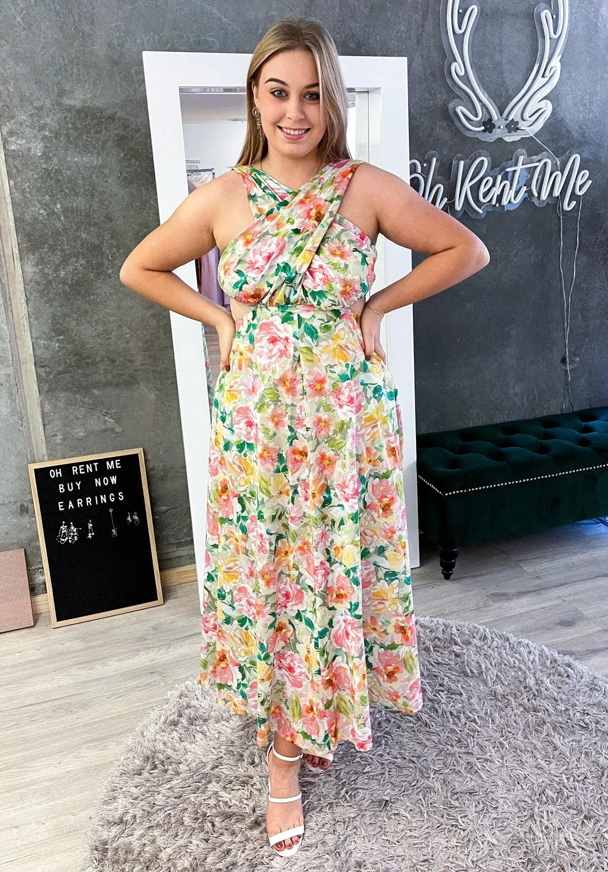 Bonnie Cross-Back Dress - Garden