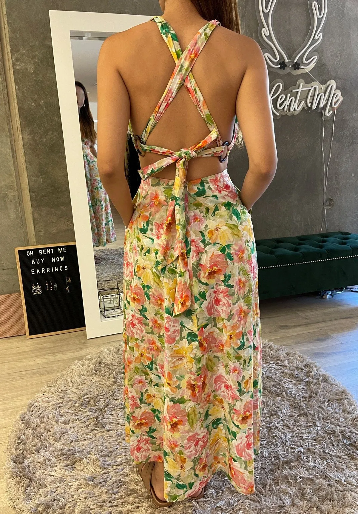 Bonnie Cross-Back Dress - Garden