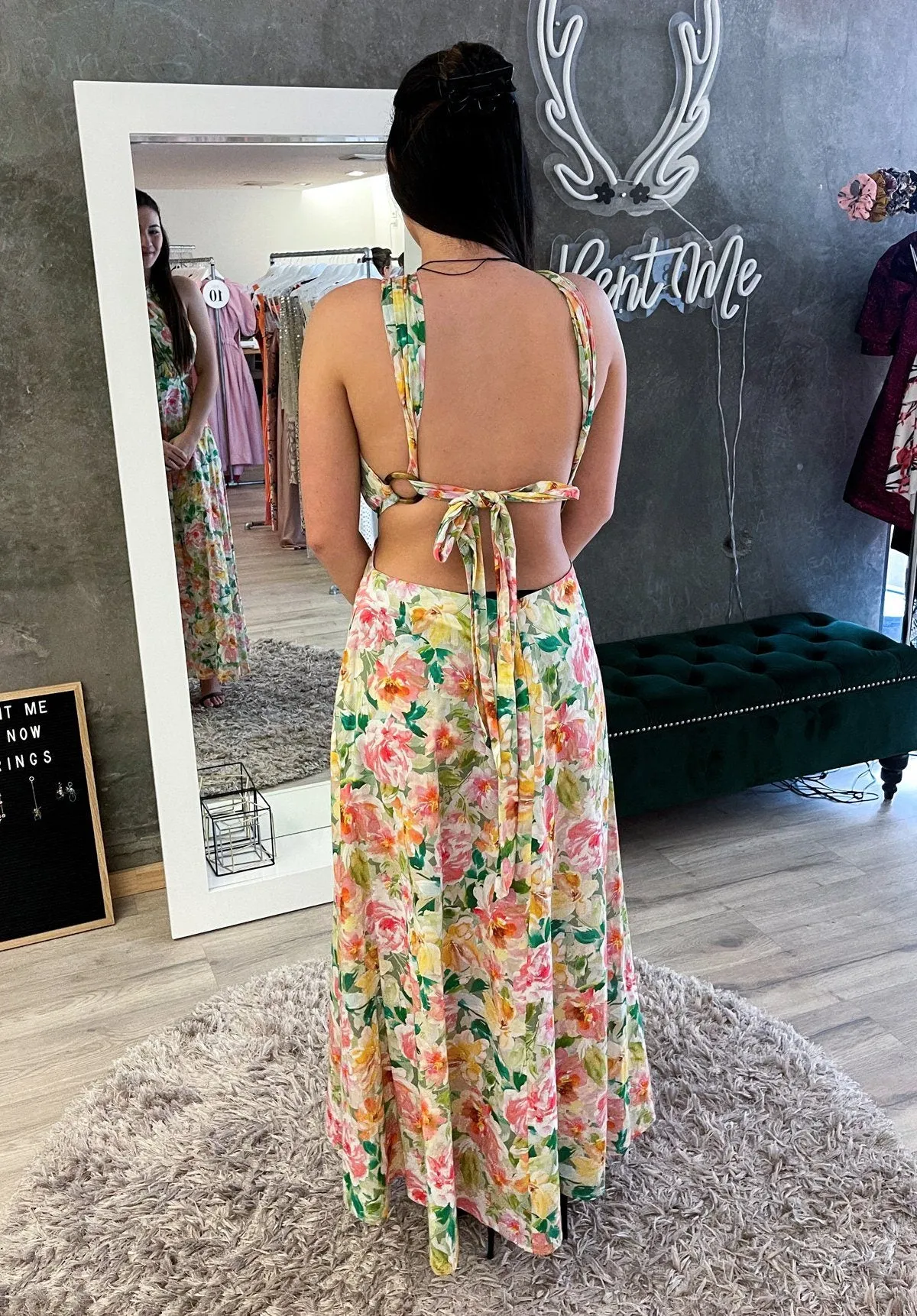 Bonnie Cross-Back Dress - Garden
