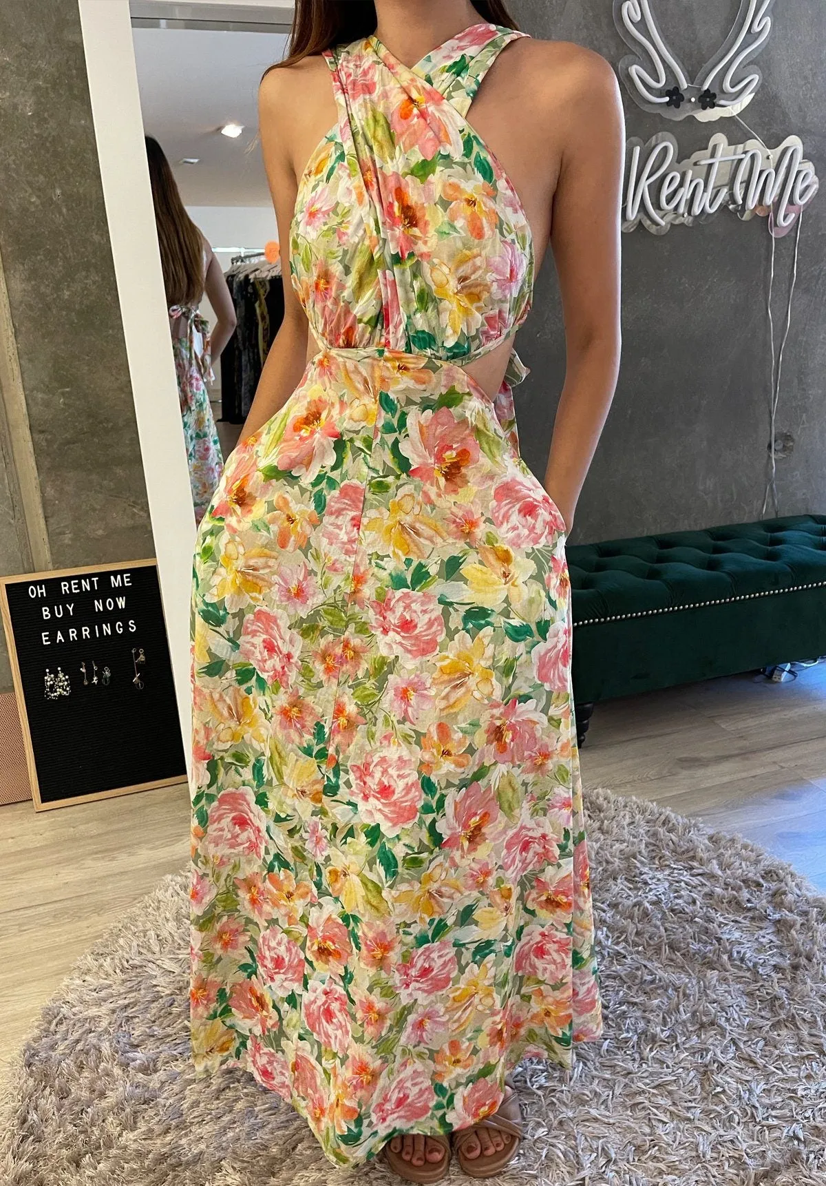 Bonnie Cross-Back Dress - Garden