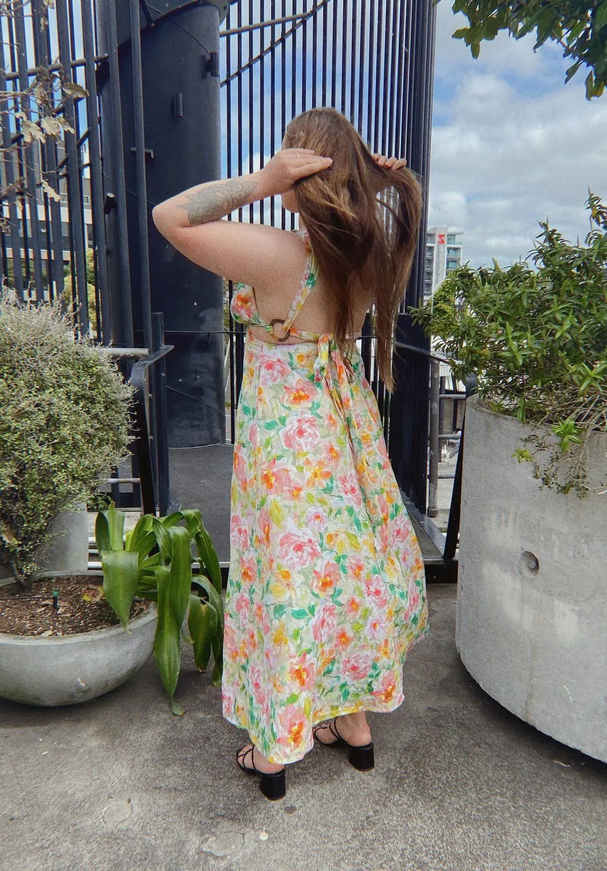 Bonnie Cross-Back Dress - Garden