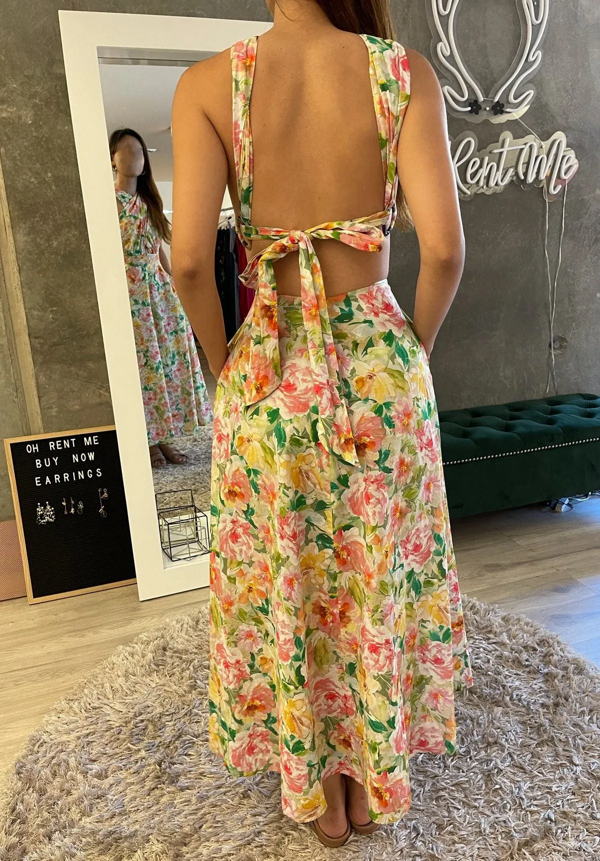 Bonnie Cross-Back Dress - Garden