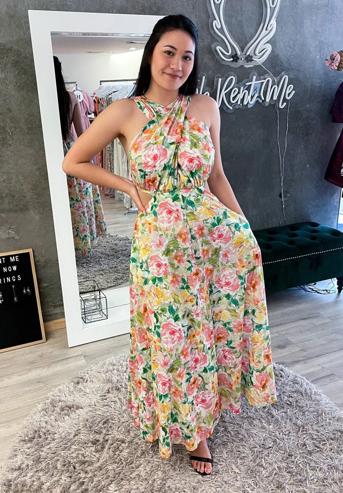 Bonnie Cross-Back Dress - Garden