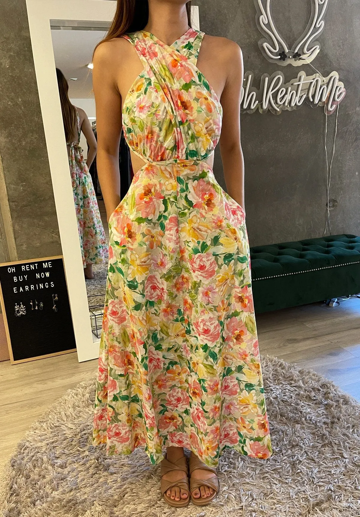 Bonnie Cross-Back Dress - Garden