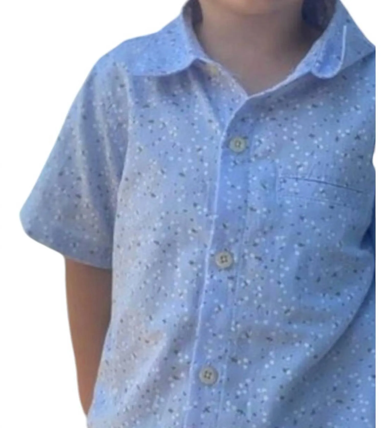 Boy's Pier Short Sleeve Shirt In Blue Floral