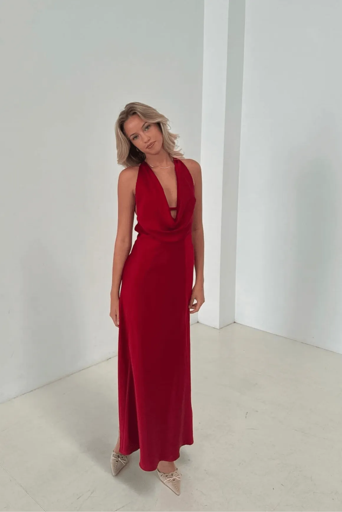 Charmed Cowl Slip Dress