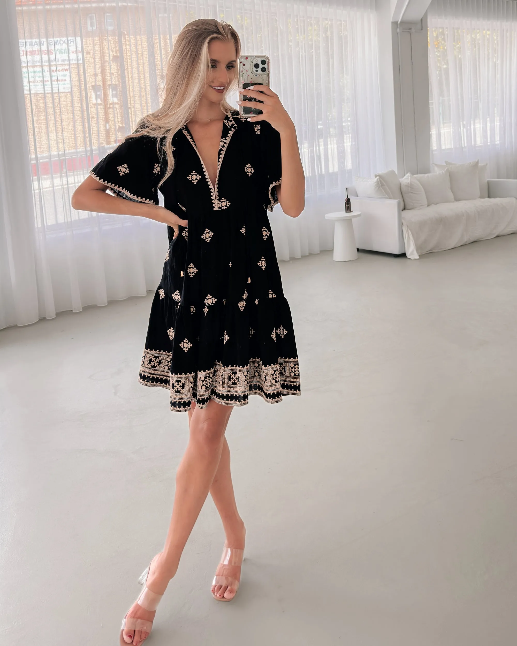 Cinzia Dress - Black Print