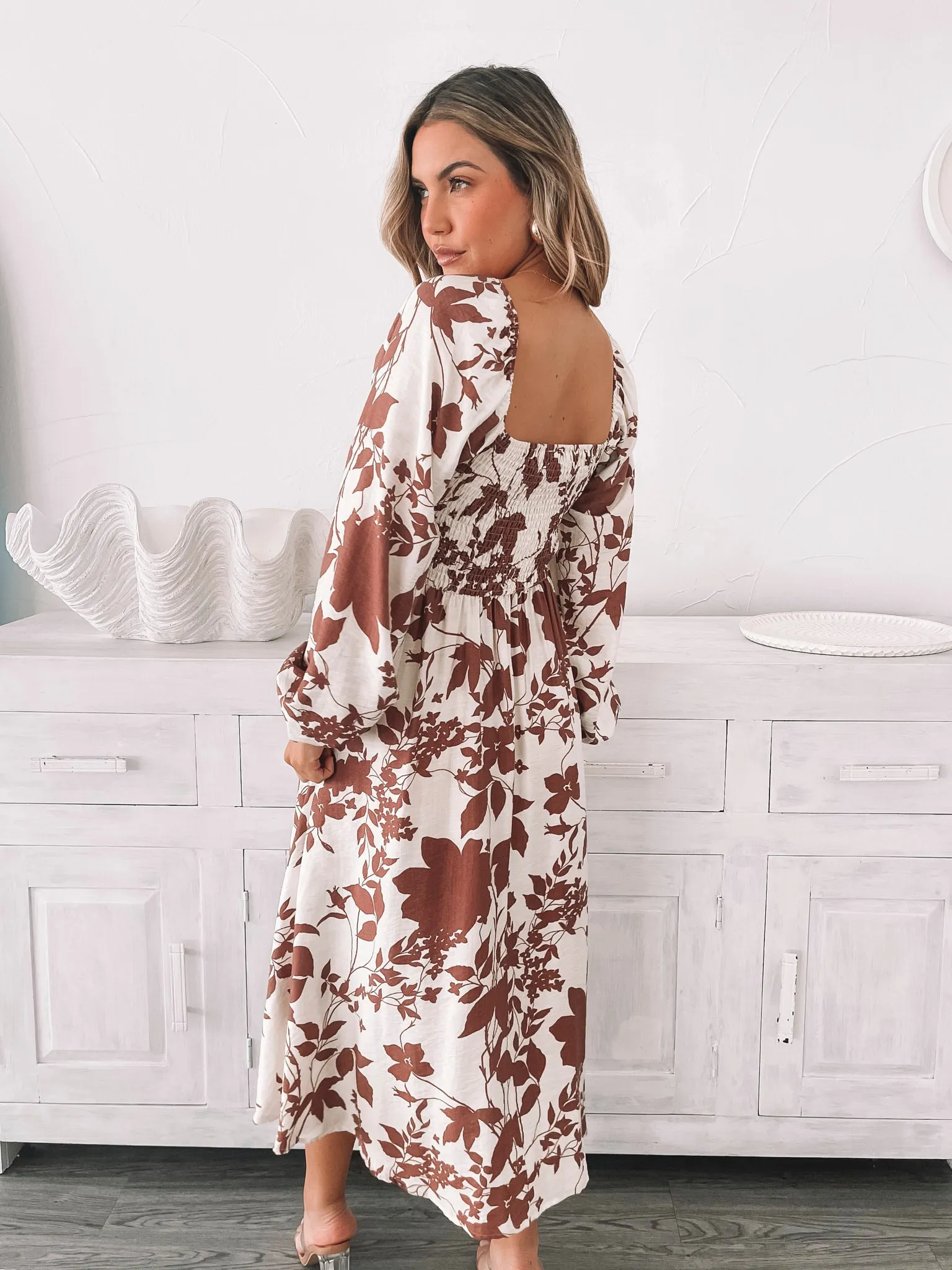 Corena Dress - Tan Print