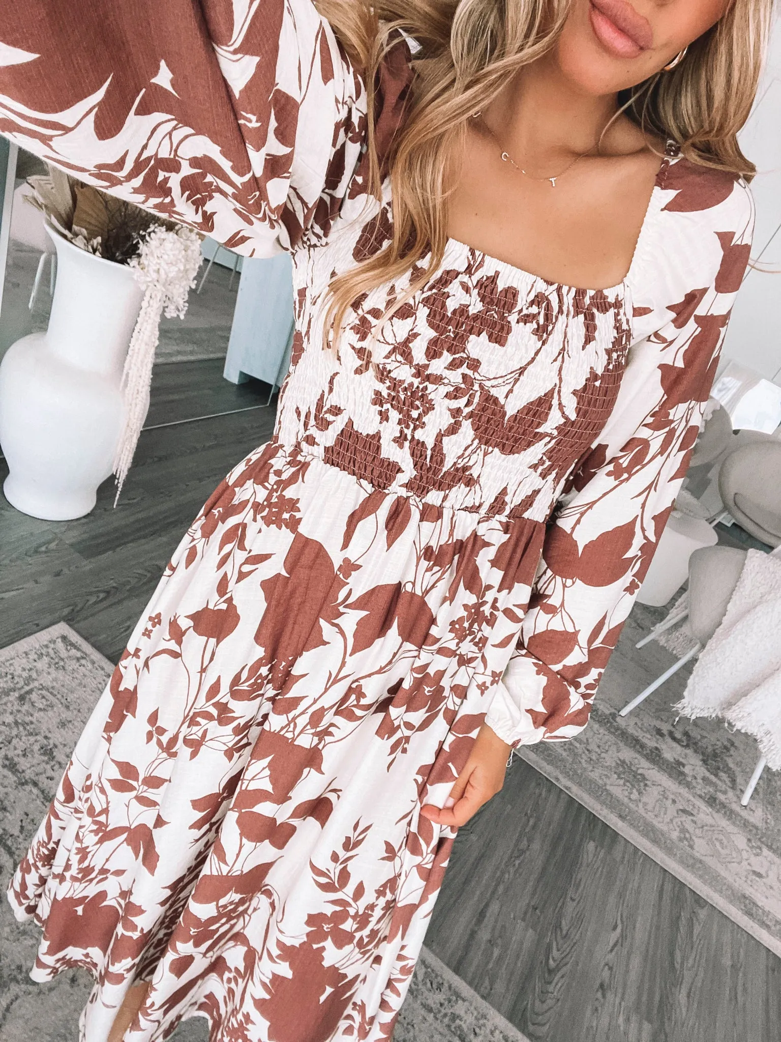Corena Dress - Tan Print