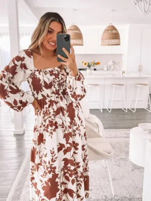 Corena Dress - Tan Print